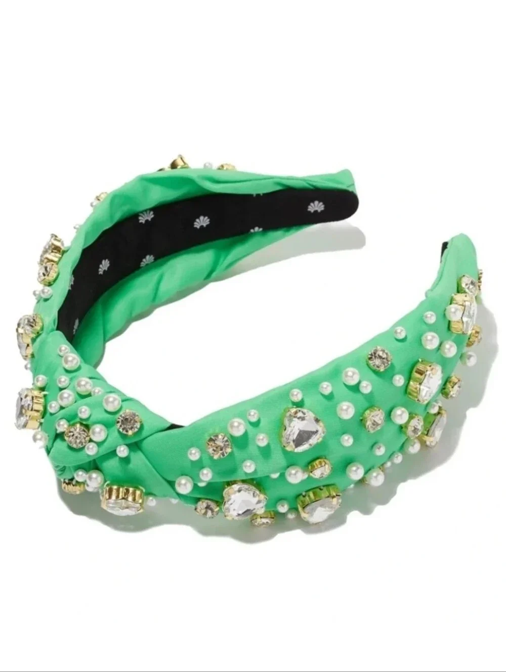 ☘️ LELE SADOUGHI X Stoney Clover Lane Avocado Heart Crystal & Pearl Headband SCL